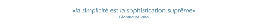  «la simplicité est la sophistication suprême» Léonard de Vinci